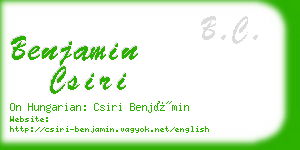 benjamin csiri business card